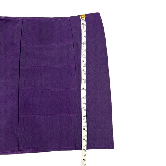 Guess Los Angeles Bandage Skirt Pencil Pull On Stretch Women's XS Solid Purple - Picture 4 of 6